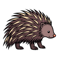 Cartoon hedgehog illustration with distinct design and sharp quills