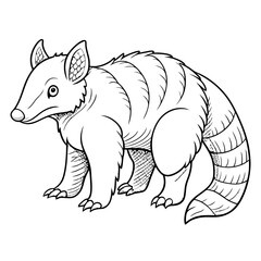 Detailed Line Art Illustration of an Animal Character
