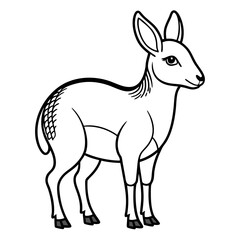 Elegant cartoon gazelle illustration with defined outlines and form