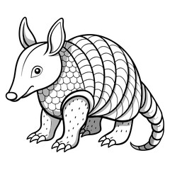 Cartoon Armadillo Standing Isolated on White Background Illustration