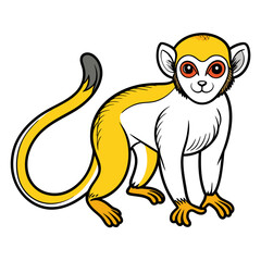 Cute cartoon golden monkey illustration on a white background
