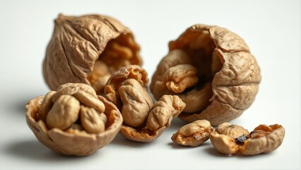 Fototapeta premium walnuts on a wooden table