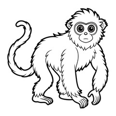 Cartoon image of a white monkey on white background