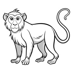 Cartoon monkey drawing with bold outlines on white background
