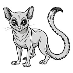 Charming cartoon galago illustration with expressive eyes and tail