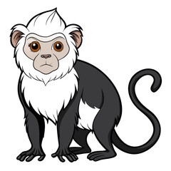 Cartoon Luchs monkey isolated on a white background