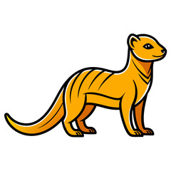Cartoon Mongoose Vector Image with Bold Outline Style