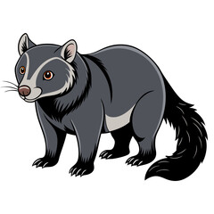Cartoon possum illustration with curious expression, graphic style