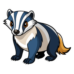 Cute cartoon badger illustration with striped head and tail
