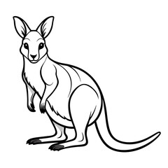 Cartoon illustration of a kangaroo standing upright with outlines