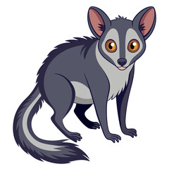 Cartoon Bush Baby Isolated on White Background Illustration