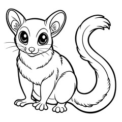 Cute cartoon opossum illustration on white background artwork