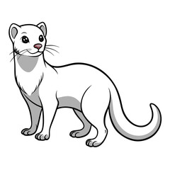 Cartoon stoat character illustration in a bright, cheerful style