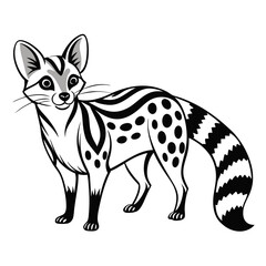 Cartoon genet drawing with stripes and spots vector illustration