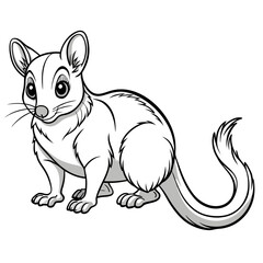 Cartoon opossum illustration with a cute simple design style