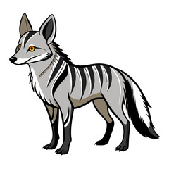 Cartoon Aardwolf illustration standing isolated on white background