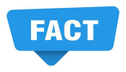 fact sticker. fact blue sign isolated on transpatent background