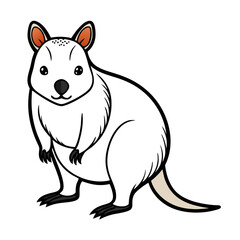 Cartoon Quokka illustration on white background with bold outlines