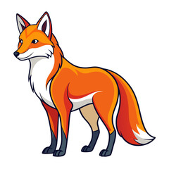 Stylized orange fox illustration on a clean white background