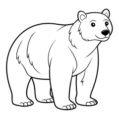 Simple Line Art of a Standing Polar Bear