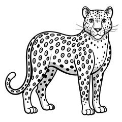 Vector Illustration of a Jaguar Cartoon on a White Background