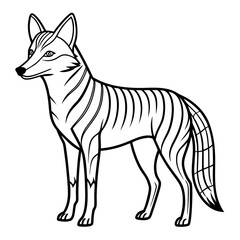 Stylized coyote illustration with bold linework and clean composition