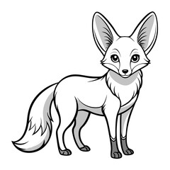 Cartoon arctic fox vector illustration on a white background