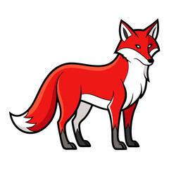 Bold cartoon fox with bright colors on white background