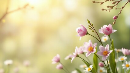 Obraz premium pink flowers in the garden