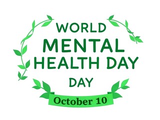 Fototapeta premium World Mental Health Day Celebration with Foliage and October Tenth Date
