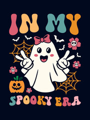 In My Spooky Era Cute Ghost Halloween T-shirt Design