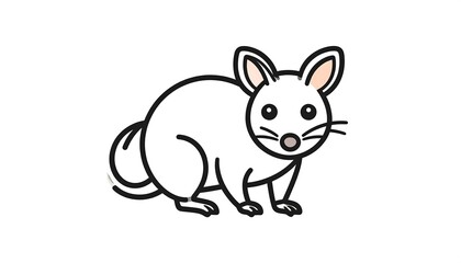 Cute cartoon white rodent