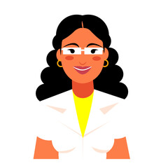 Professional Woman Doctor Scientist Teacher Avatar Illustration