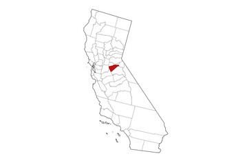 Calaveras County Map, California State, USA