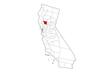 olusa County Map, California State, USA