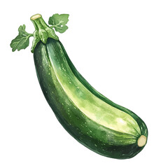 watercolor vector of Zucchini, isolated on a white background.
