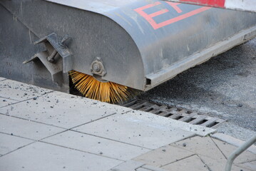 asphalt paving mashines at road construction site