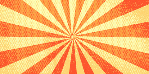 Groovy swirl background with rays retro color. Bg groovy swirl sunburst