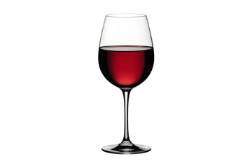 Elegant glass of red wine isolated on white background perfect for wine lists and beverage promotions