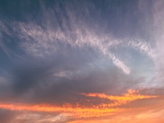 fantastic sunset sky background, colorful cloudy sky