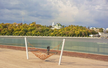Hammock on the Volga embankment in Cheboksary