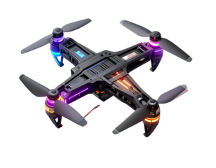 3D Isometric Programmable Drone Kit with Foldable Design, Transparent PNG