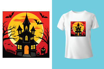 halloween wich t shirt design concept