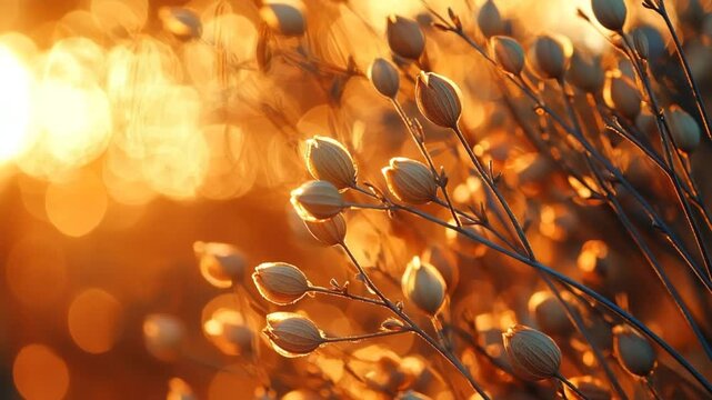 indian cumin pods glowing at sunset in rajasthan desert video