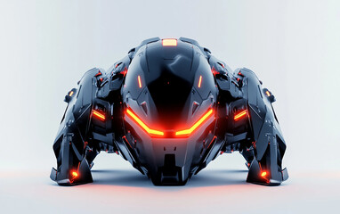 Cybersecurity threat detection AI robot scanning network for potential digital attacks isolated on transparent background PNG