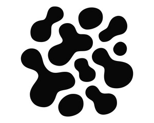 Abstract Black Blob Shapes Forming a Repeating Organic Pattern on a White Background