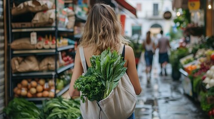 Market Shopping Woman.