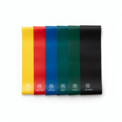 Color resistance bands set isolated on white background