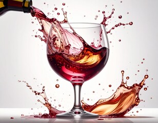 wine is being poured in a glass and it is swirling and coming out of the glass