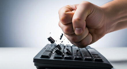 八つ当たり（キーボードを壊す）